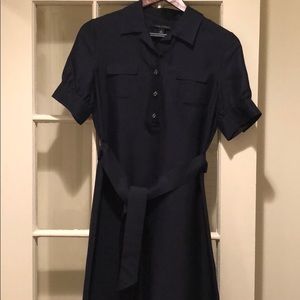 Navy Blue Banana Republic Silk Dress